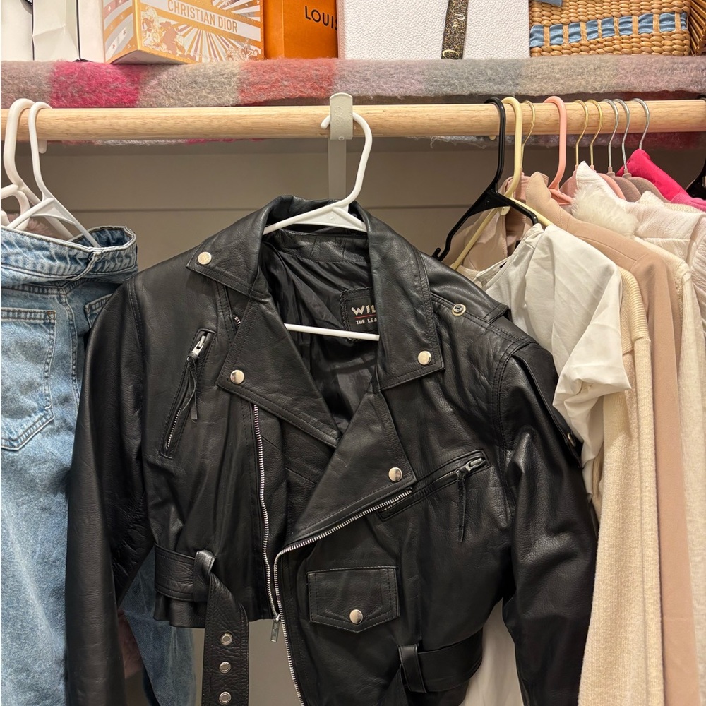 Wilson Black Leather Biker Jacket